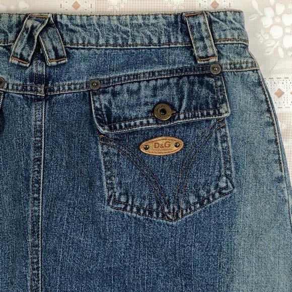 D&G DOLCE & GABBANA jean mini skirt 30 denim b1205 - Picture 4 of 8